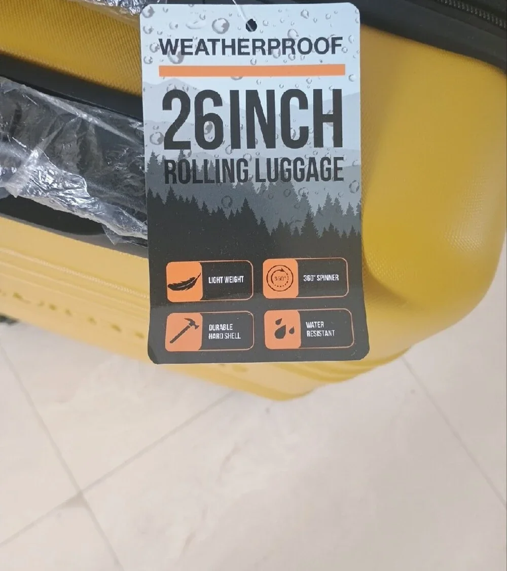 NWT! Weatherproof Hard-Shell Carry-On Spinner in Mustard Yellow (Super Light!)